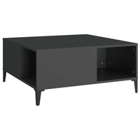 Tavolino da Salotto-Tavolino da soggiorno-Tavolo Nero 80x80x36,5 cm in Legno Multistrato