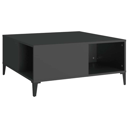 Tavolino da Salotto-Tavolino da soggiorno-Tavolo Nero 80x80x36,5 cm in Legno Multistrato