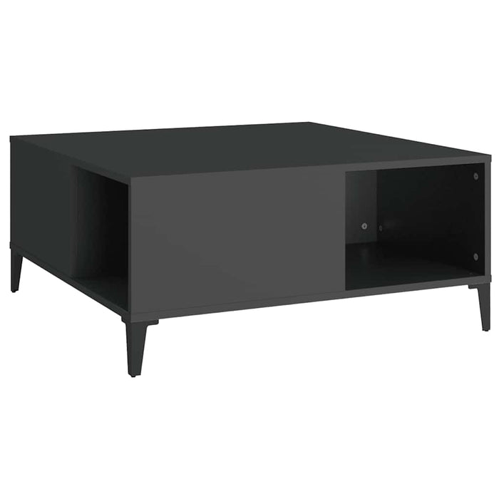 Tavolino da Salotto-Tavolino da soggiorno-Tavolo Nero 80x80x36,5 cm in Legno Multistrato