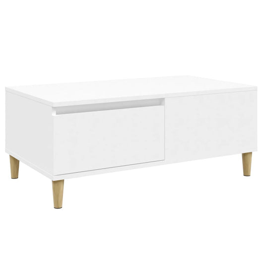 Tavolino da Salotto-Tavolino da soggiorno-Tavolo Bianco 90x50x36,5 cm in Legno Multistrato 671266