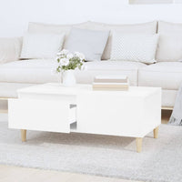 Tavolino da Salotto Bianco 90x50x36,5 cm in Legno Multistrato