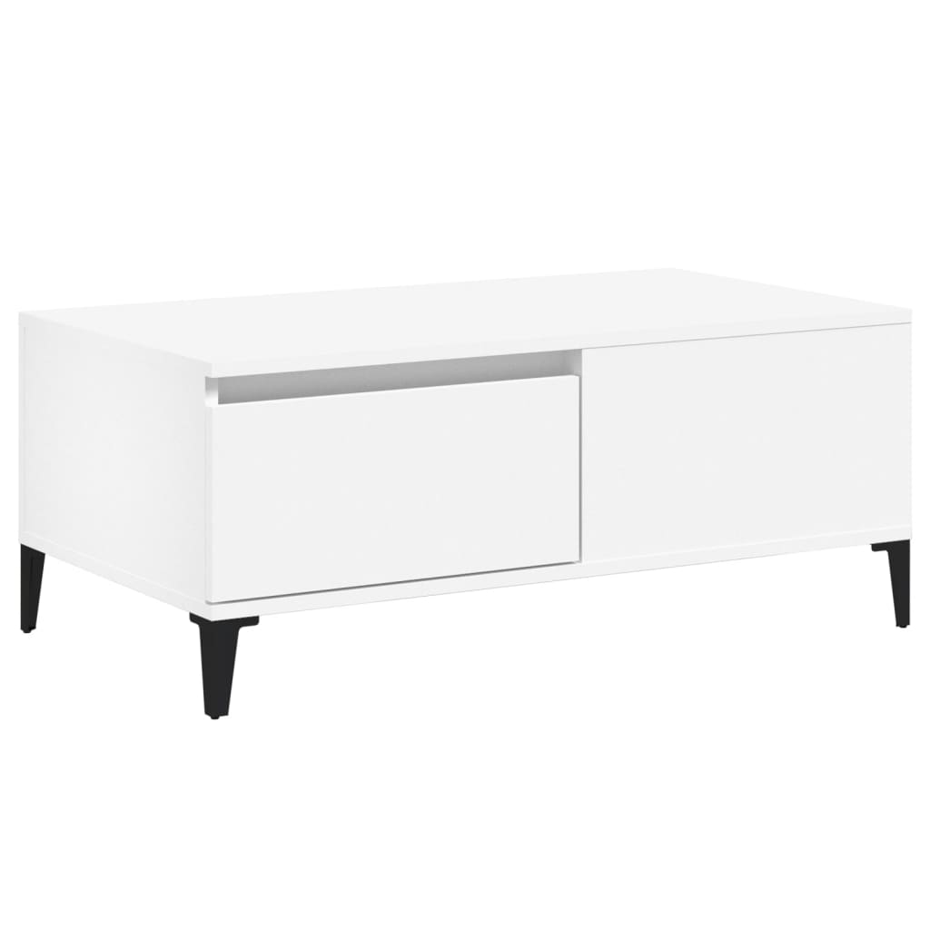 Tavolino da Salotto Bianco 90x50x36,5 cm in Legno Multistrato 821116