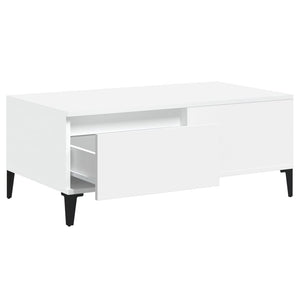 Tavolino da Salotto Bianco 90x50x36,5 cm in Legno Multistrato 821116