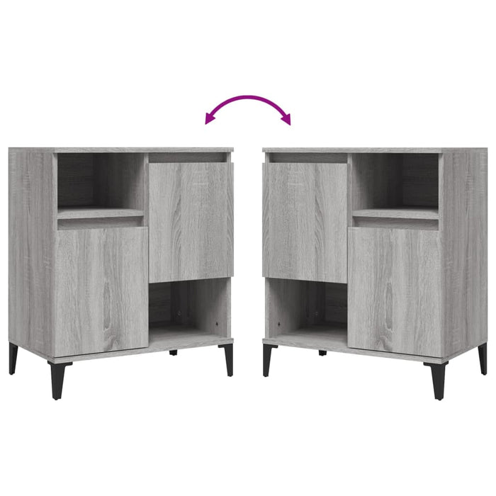 Credenza cassettiera mobile contenitore organizer cucina soggiorno salotto sonoma 60 x 35 x 70 cm legno ingegnerizzato grigio 02_0036398