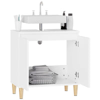 Mobile Lavabo-Armadietto da bagno Bianco 58x33x60 cm in Legno Multistrato