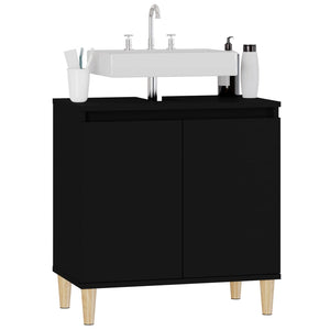 Mobile Lavabo Nero 58x33x60 cm in Legno Multistrato 821253
