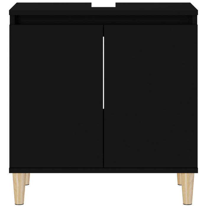 Mobile Lavabo Nero 58x33x60 cm in Legno Multistrato 821253