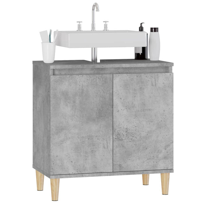 Mobile Lavabo Grigio Cemento 58x33x60 cm in Legno Multistrato 821256