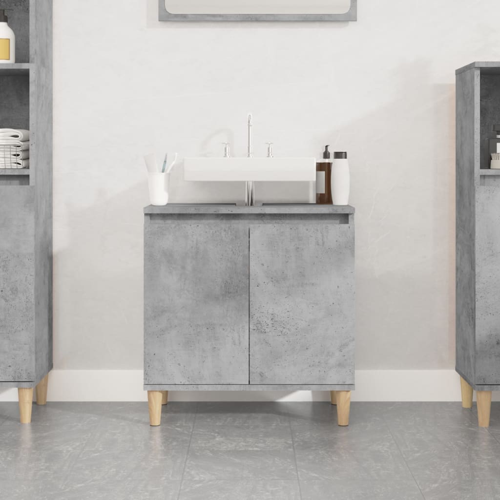 Mobile Lavabo Grigio Cemento 58x33x60 cm in Legno Multistrato 821256