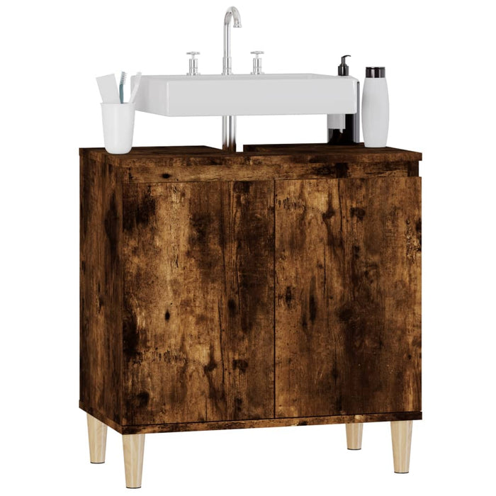 Mobile Lavabo Rovere Fumo 58x33x60 cm in Legno Multistrato 821257