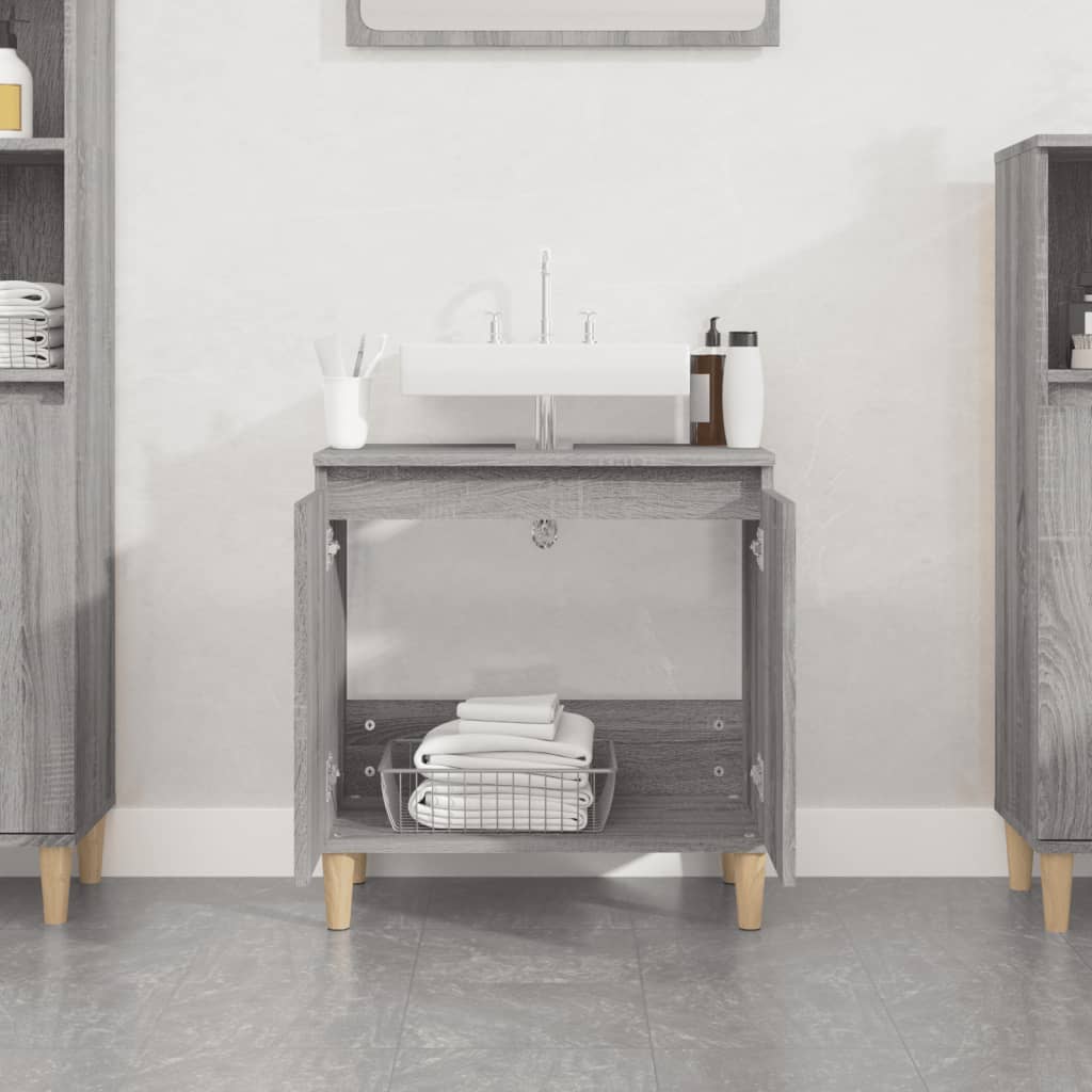 Mobile Lavabo Grigio Sonoma 58x33x60 cm in Legno Multistrato 821258