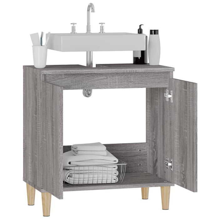 Mobile Lavabo-Armadietto da bagno Grigio Sonoma 58x33x60 cm in Legno Multistrato 335482