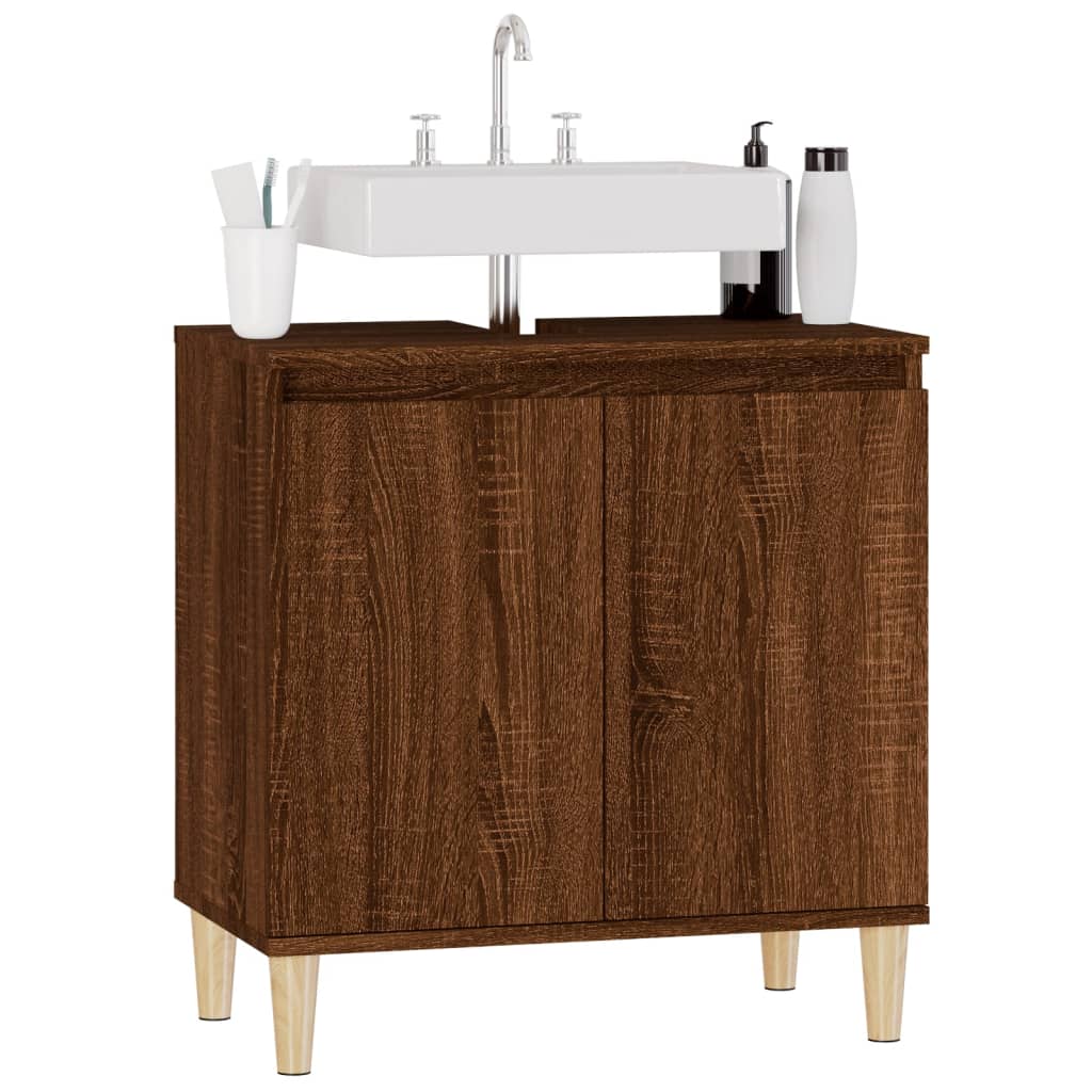 Mobile Lavabo Rovere Marrone 58x33x60 cm in Legno Multistrato 821259