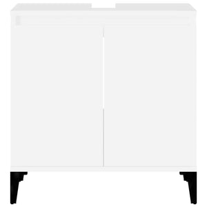 Mobile Lavabo-Armadietto da bagno Bianco 58x33x60 cm in Legno Multistrato