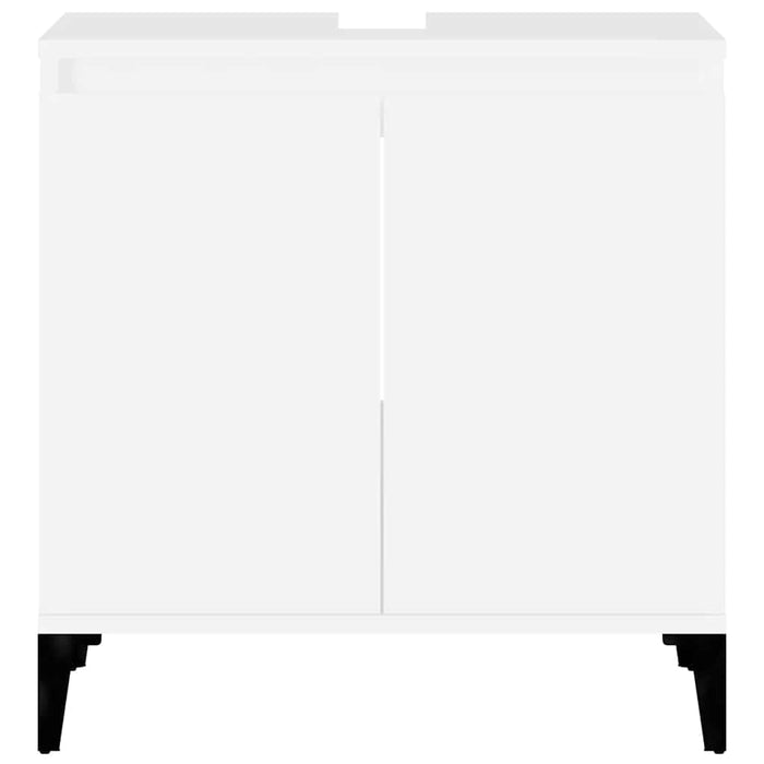 Mobile Lavabo-Armadietto da bagno Bianco 58x33x60 cm in Legno Multistrato