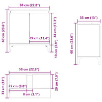 Mobile Lavabo Bianco 58x33x60 cm in Legno Multistrato 821260