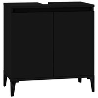 Mobile Lavabo-Armadietto da bagno Nero 58x33x60 cm in Legno Multistrato 798086