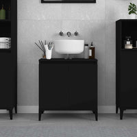 Mobile Lavabo Nero 58x33x60 cm in Legno Multistrato 821261