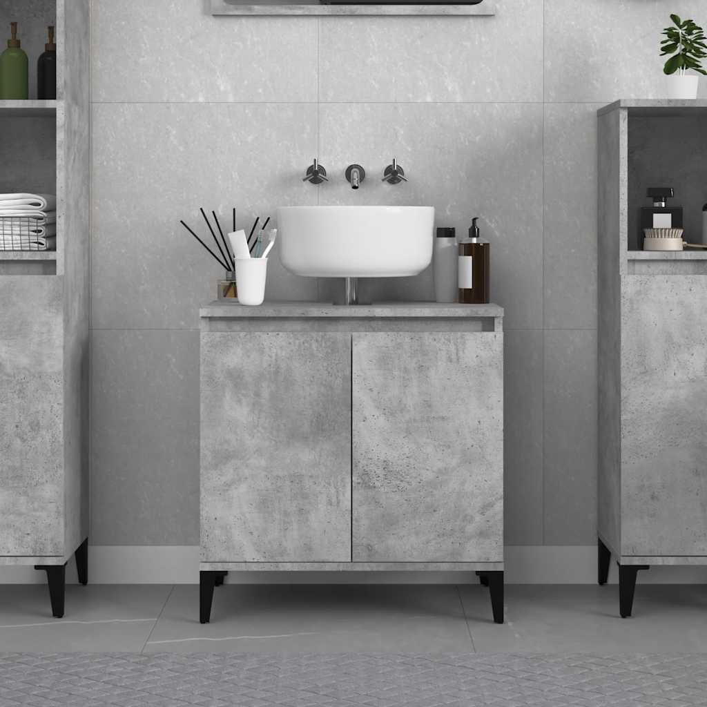 Mobile Lavabo Grigio Cemento 58x33x60 cm in Legno Multistrato 821264