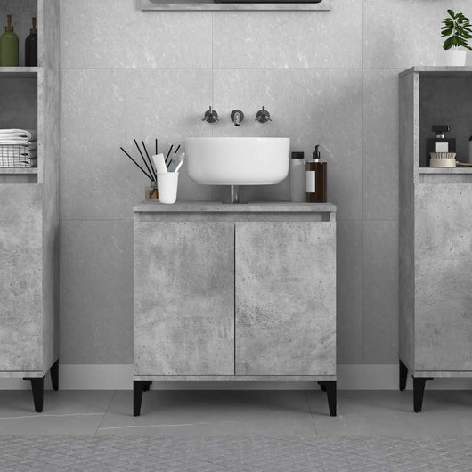 Mobile Lavabo-Armadietto da bagno Grigio Cemento 58x33x60 cm in Legno Multistrato 759726