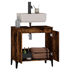 Mobile Lavabo Rovere Fumo 58x33x60 cm in Legno Multistrato 821265