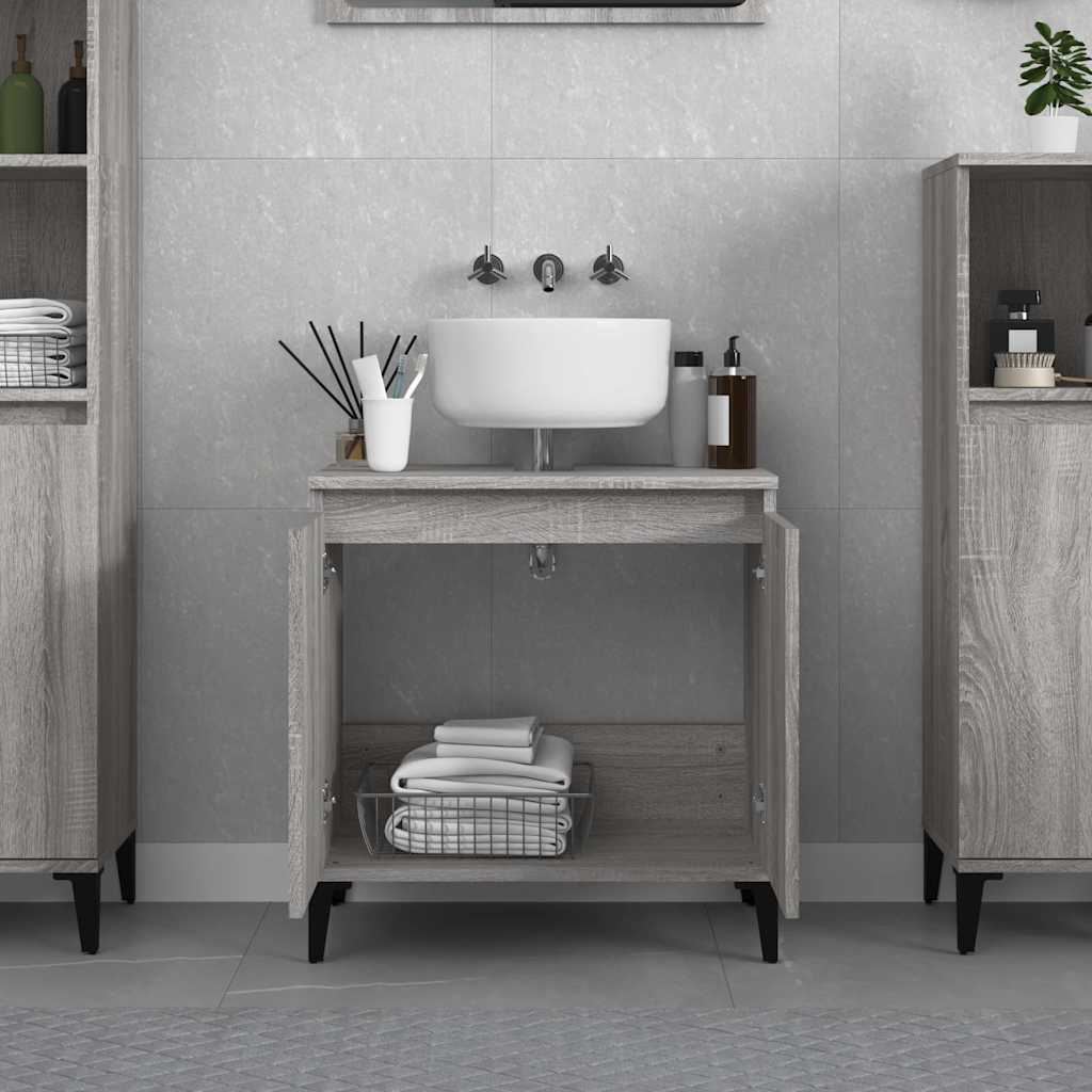 Mobile Lavabo-Armadietto da bagno Grigio Sonoma 58x33x60 cm in Legno Multistrato 248712