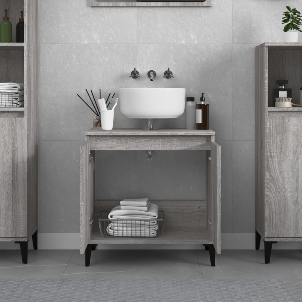 Mobile Lavabo Grigio Sonoma 58x33x60 cm in Legno Multistrato 821266