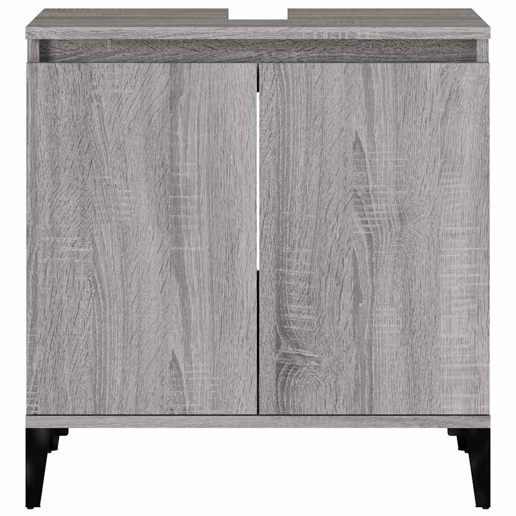 Mobile Lavabo-Armadietto da bagno Grigio Sonoma 58x33x60 cm in Legno Multistrato 248712