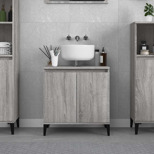 Mobile Lavabo-Armadietto da bagno Grigio Sonoma 58x33x60 cm in Legno Multistrato 248712
