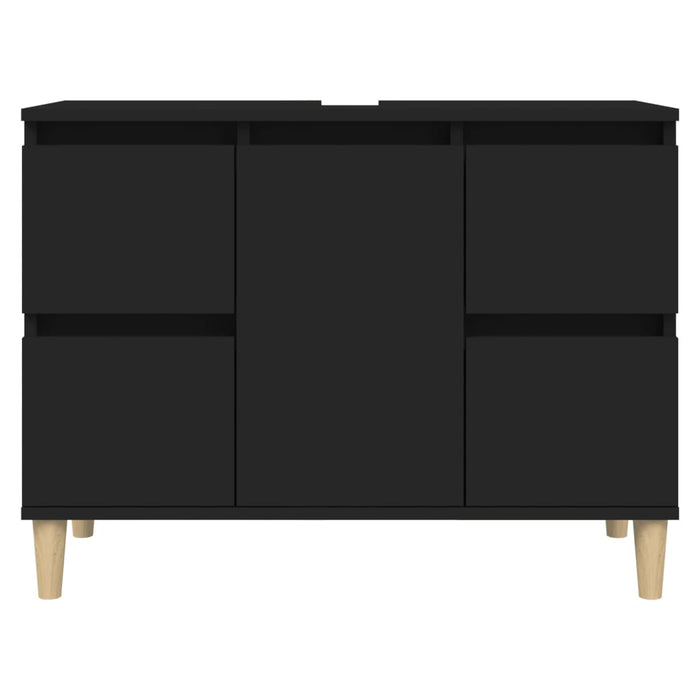 Mobile Lavabo Nero 80x33x60 cm in Legno Multistrato 821269