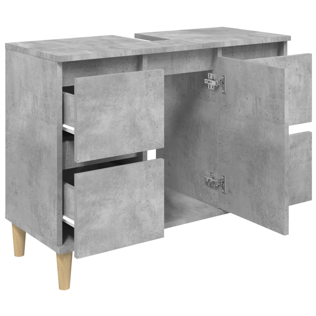 Mobile Lavabo Grigio Cemento 80x33x60 cm in Legno Multistrato 821272