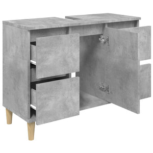 Mobile Lavabo Grigio Cemento 80x33x60 cm in Legno Multistrato 821272