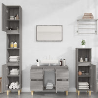 Mobile Lavabo-Armadietto da bagno Grigio Sonoma 80x33x60 cm in Legno Multistrato 186339