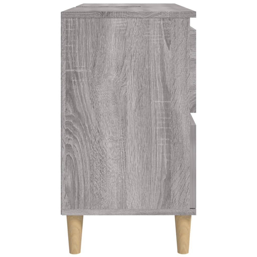 Mobile Lavabo-Armadietto da bagno Grigio Sonoma 80x33x60 cm in Legno Multistrato 186339