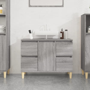 Mobile Lavabo Grigio Sonoma 80x33x60 cm in Legno Multistrato 821274