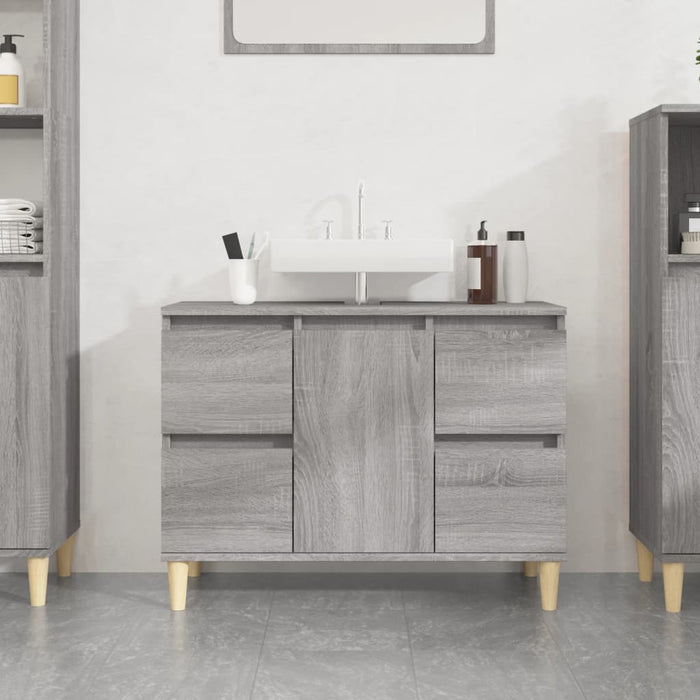 Mobile Lavabo Grigio Sonoma 80x33x60 cm in Legno Multistrato 821274