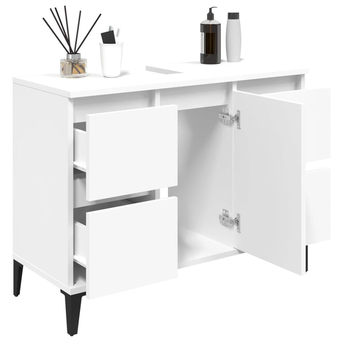 Mobile Lavabo Bianco 80x33x60 cm in Legno Multistrato 821276