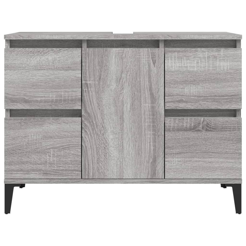 Mobile Lavabo-Armadietto da bagno Grigio Sonoma 80x33x60 cm in Legno Multistrato