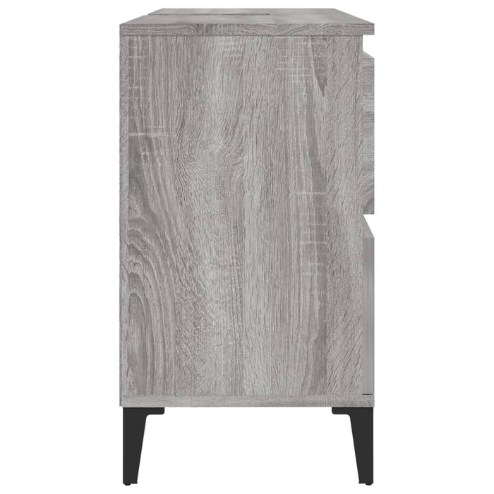 Mobile Lavabo-Armadietto da bagno Grigio Sonoma 80x33x60 cm in Legno Multistrato