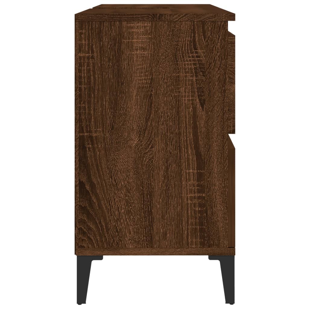Mobile Lavabo Rovere Marrone 80x33x60 cm in Legno Multistrato 821283