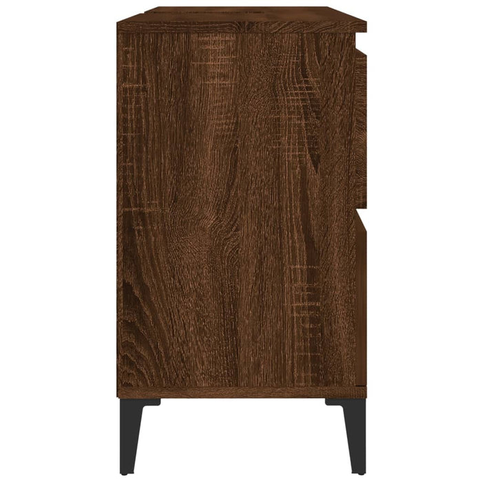Mobile Lavabo-Armadietto da bagno Rovere Marrone 80x33x60 cm in Legno Multistrato 924654