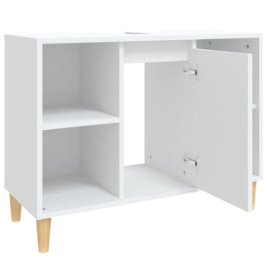 Mobile Lavabo-Armadietto da bagno Bianco 80x33x60 cm in Legno Multistrato 745780