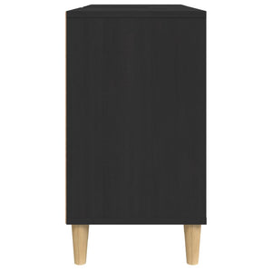 Mobile Lavabo-Armadietto da bagno Nero 80x33x60 cm in Legno Multistrato 933198