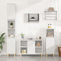 Mobile Lavabo Bianco Lucido 80x33x60 cm in Legno Multistratocod mxl 126268