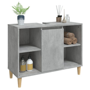 Mobile Lavabo Grigio Cemento 80x33x60 cm in Legno Multistrato 821288