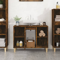 Mobile Lavabo Rovere Fumo 80x33x60 cm in Legno Multistratocod mxl 79830