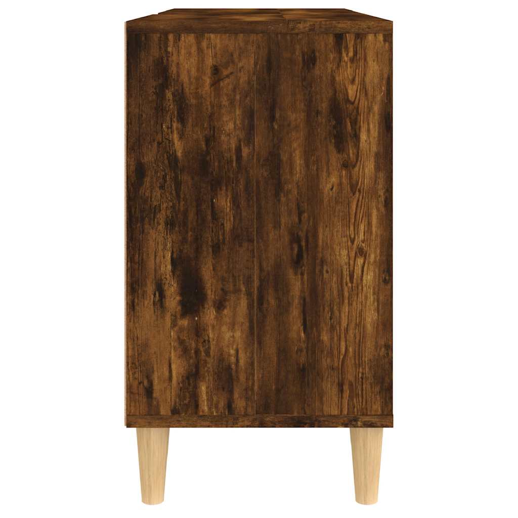 Mobile Lavabo-Armadietto da bagno Rovere Fumo 80x33x60 cm in Legno Multistrato 993718