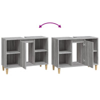 Mobile Lavabo Grigio Sonoma 80x33x60 cm in Legno Multistrato 821290