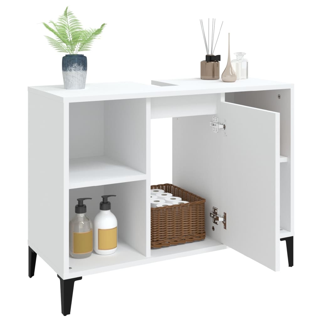 Mobile Lavabo Bianco 80x33x60 cm in Legno Multistrato 821292