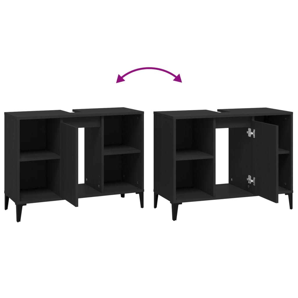 Mobile lavabo da bagno 80 x 33 x 60 cm multistrato nero 02_0006845